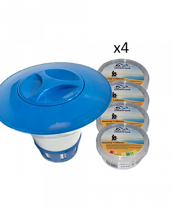 КОМПЛЕКТ Кемохлор Т-таблетка 0.25 кг + Поплавок-дозатор 200 gr BLUE